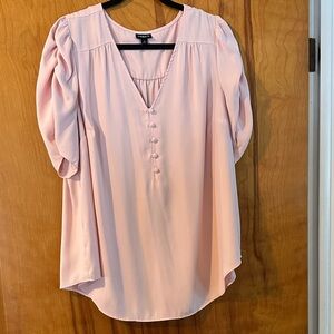 Torrid Light Pink Blouse with Button Detail